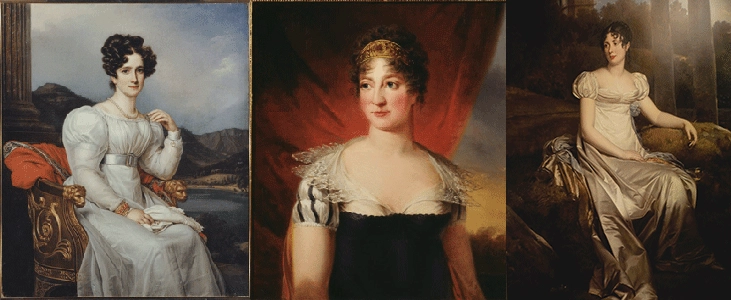 Drottning Josefina, Lovisa och Victoria.