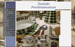 Hemsida för Svenskt Porslinsmuseum i Godegård