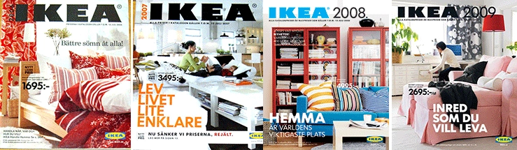 Ikeakataloger omslag 2006 - 2009